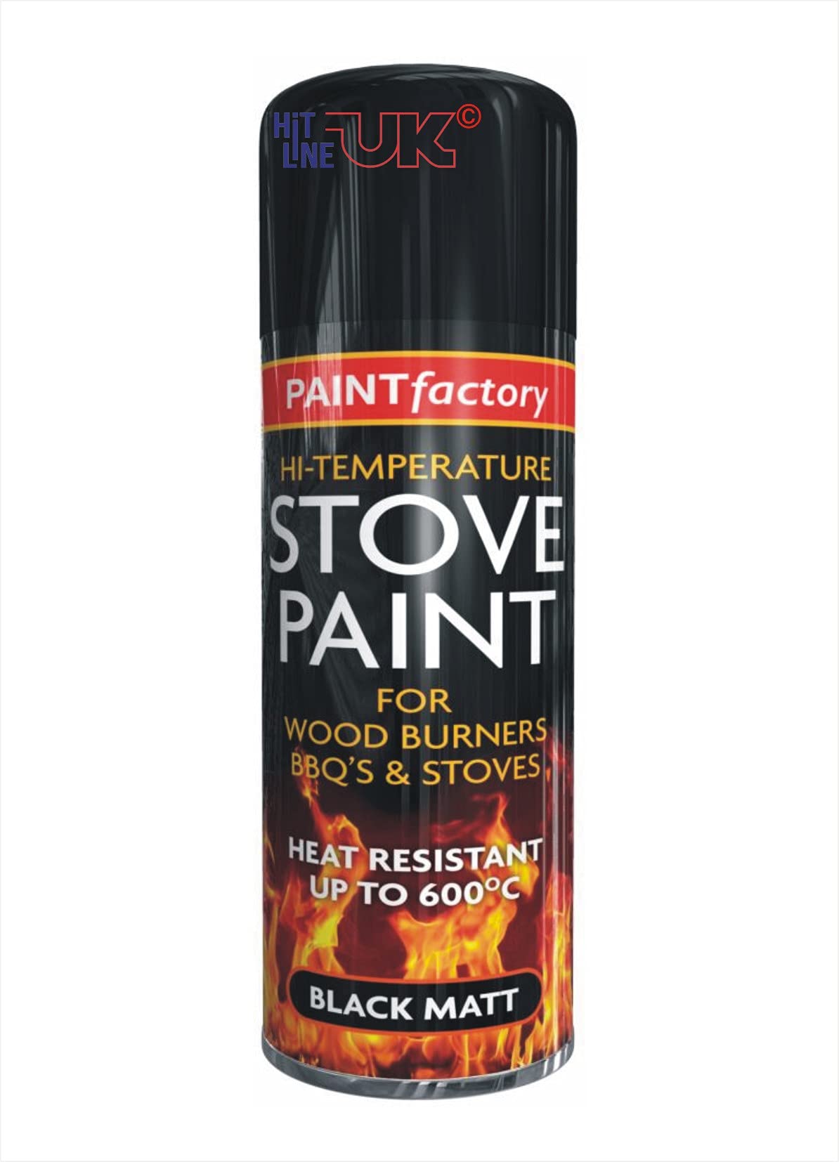 Black Heat Resistant High Temperature Matt Spray Stove Paint 400ml