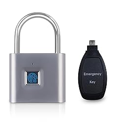 Fingerprint Padlock with Emergency Key, IP66