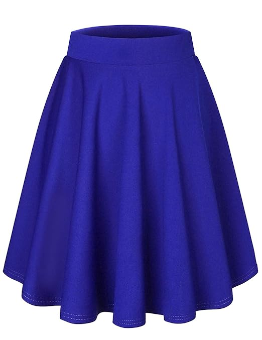Dresstells Damen Basic Solide Vielseitige Dehnbar Informell Mini Glocken Rock