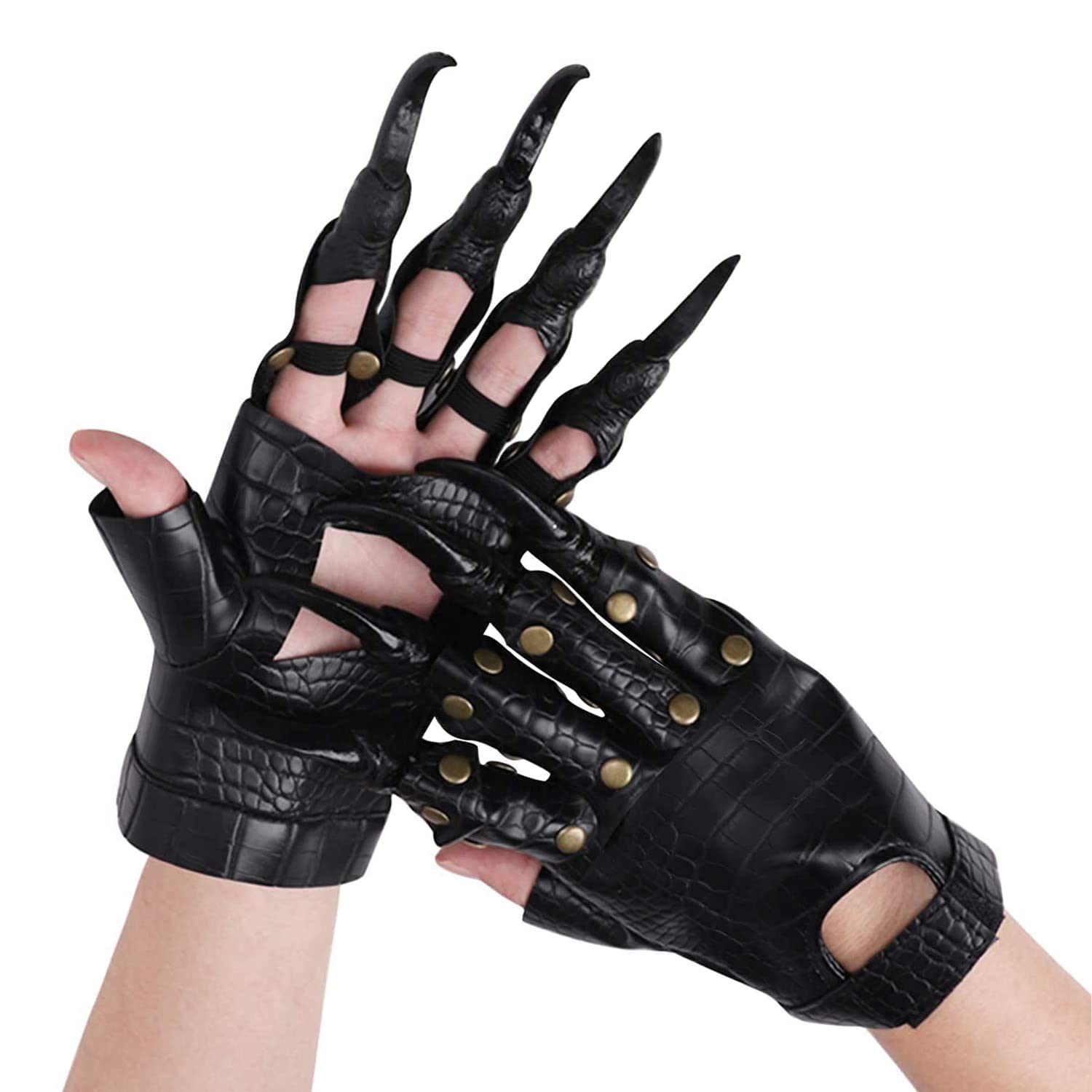 Halloween Animal Claw Gloves Fancy Dress Gloves Cosplay Monster Gloves Leather WereWolf Gloves Performance Paw Gloves Scary Party Handwear Carnival Party Ball Prop Costume