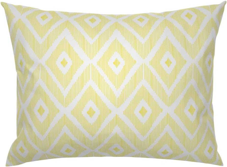 Amazon Com Roostery Pillow Sham Ikat Pattern Yellow Winter Print