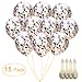 Confetti Balloons Round 15 Pack 12'' Silver & Gold Glitter Balloons for Wedding, Proposal, Birthday Party Decorations (Mouth Piece Included)