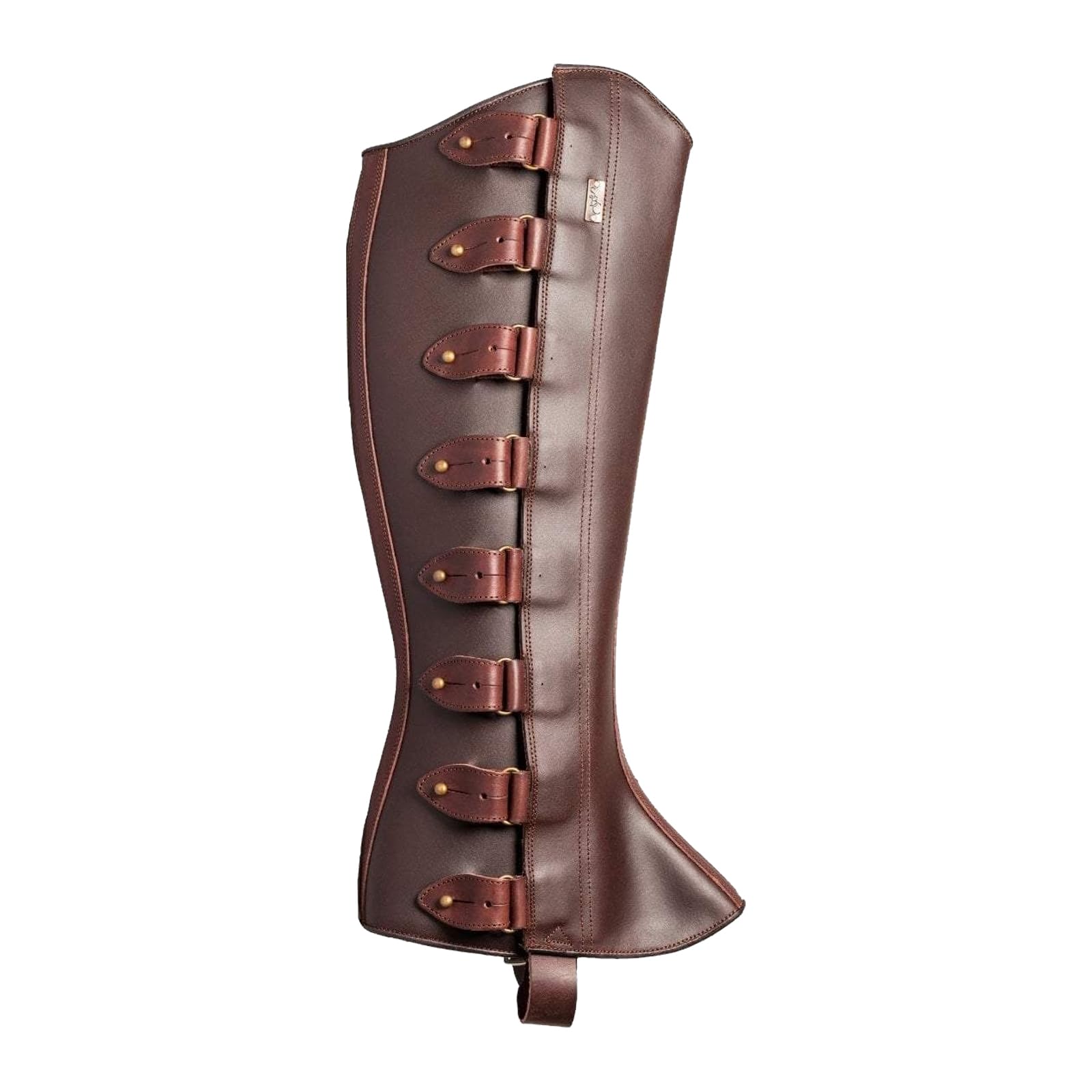 HJSSAA Medieval Boot Covers, Faux Leather Vintage Knight Leg Guard Gaiter Halloween Pirate Costume Accessory Leg Warmer Wrap Adjustable Shoe Cover (Brown)