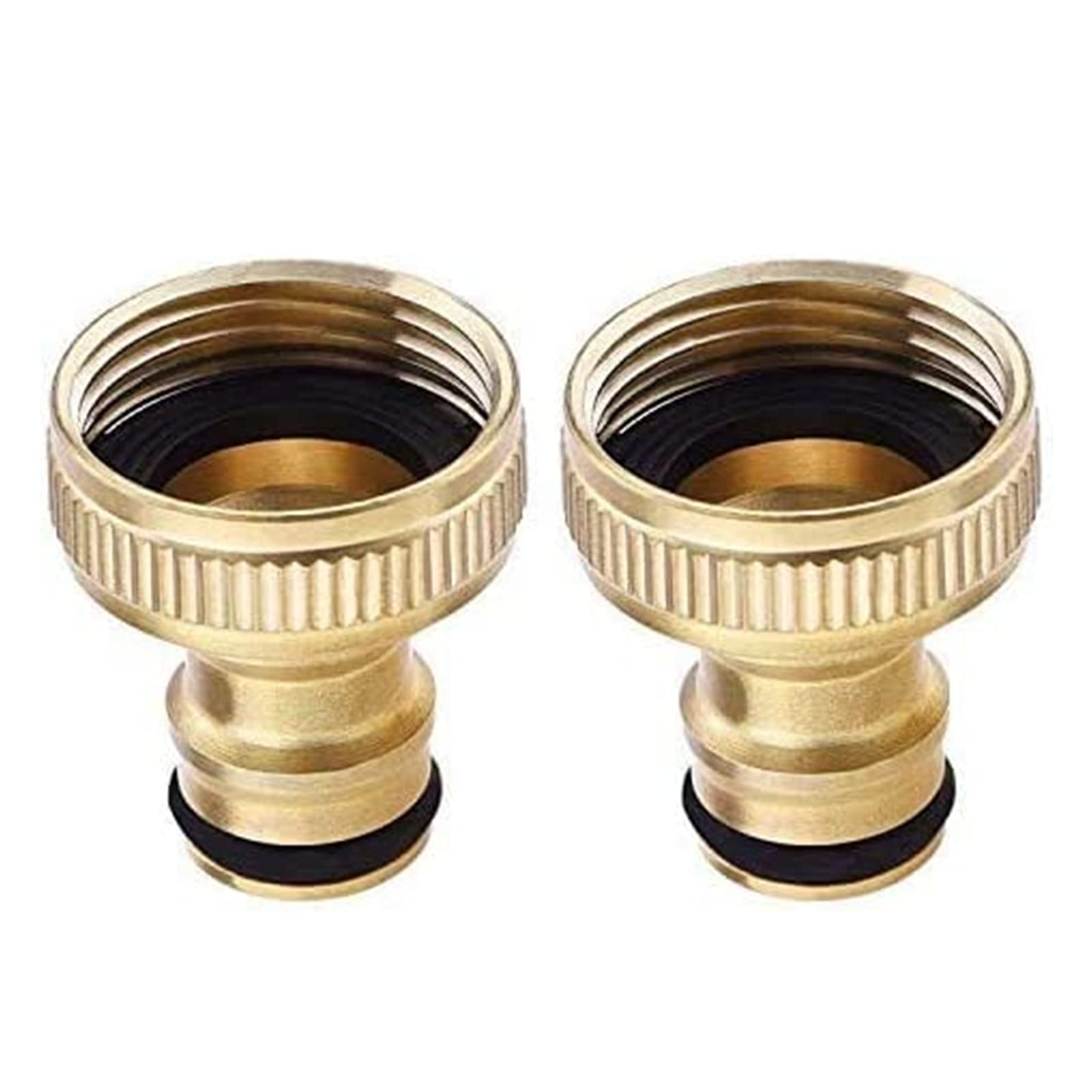 Topways® 3/4-Inch BSP Brass Garden Hose Tap Connector Female Threaded Faucet Adapter 2 Pack