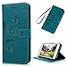 YOKIRIN iPhone 7 Plus Wallet Case, iPhone 8 Plus Case, Embossed Ant Flower Flip Magnet Closure Premium PU Leather Soft TPU Inner Case Credit Card Slots Protective Cover for iPhone 7/8 Plus - Blue