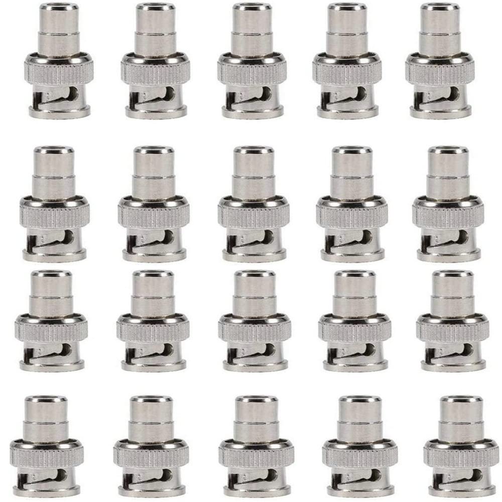 BW 20 pieces BNC Male to RCA Female Adaptor for Security CCTV Camera System