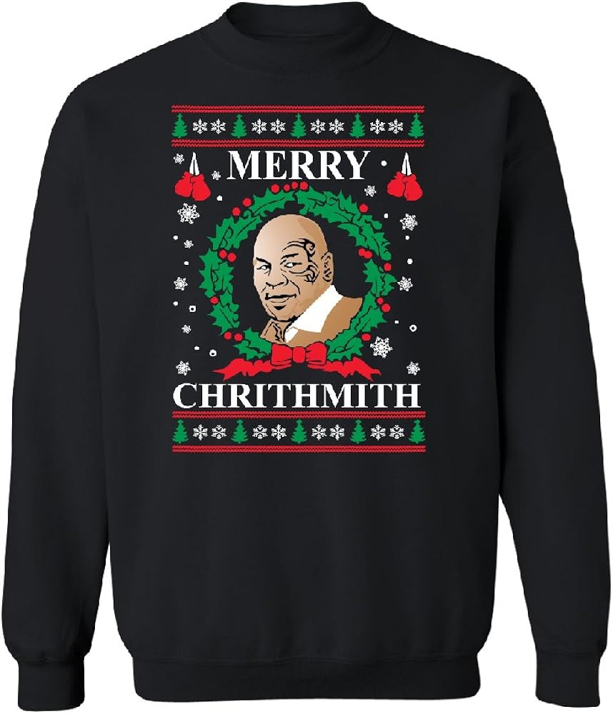 Ugly sweater christmas biden joe santa coming town kiss never man Funny Ugly Sweater Merry Chrithmith Ugly Christmas Unisex Crewneck 2017 Xmas Party Funny Sweater
