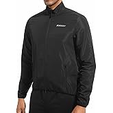 qualidyne Men's Lightweight Cycling Windbreaker Jacket, Windproof, Water-Resistant (Light Rain), Reflective, 2 Zip Pockets
