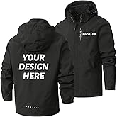 ABOUTCOUTY Custom Mens Windbreaker Jacket Lightweight Outdoor Breathable Waterproof Rain Coat with Hood Add Your Logo