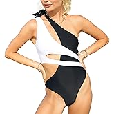 NESY One Piece Swimsuit for Women Sexy Colorblock Cutout Sleeveless Bathing Suits Modest Swimwear