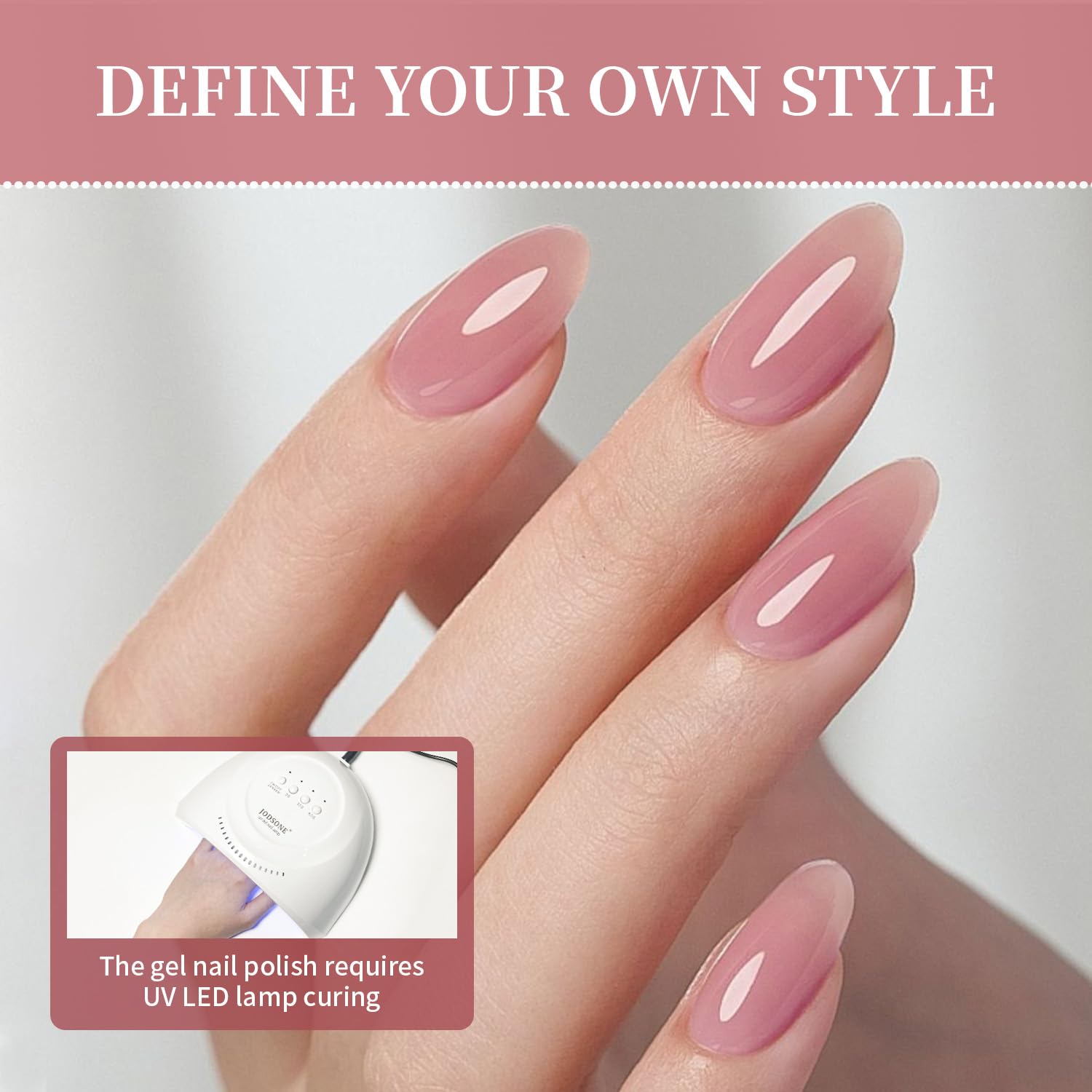 JODSONE 23PCS Gel Nail Polish Set 20 translucent Jelly Color Natural and Elegant Long Lasting Suitable for Home and Salon - Image 3