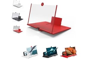 Screen Magnifier Version,10/12 inch 3D HD Foldable Mobile Screen Amplifier, Mobile Phone Magnifier Screen with Stand Cellphon
