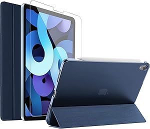 ProCase iPad Air 4 Case 10.9 Inch 2020 with Tempered Glass Screen Protector, Slim Stand Hard Shell Protective Smart Cover for iPad Air 4th Generation 10.9
