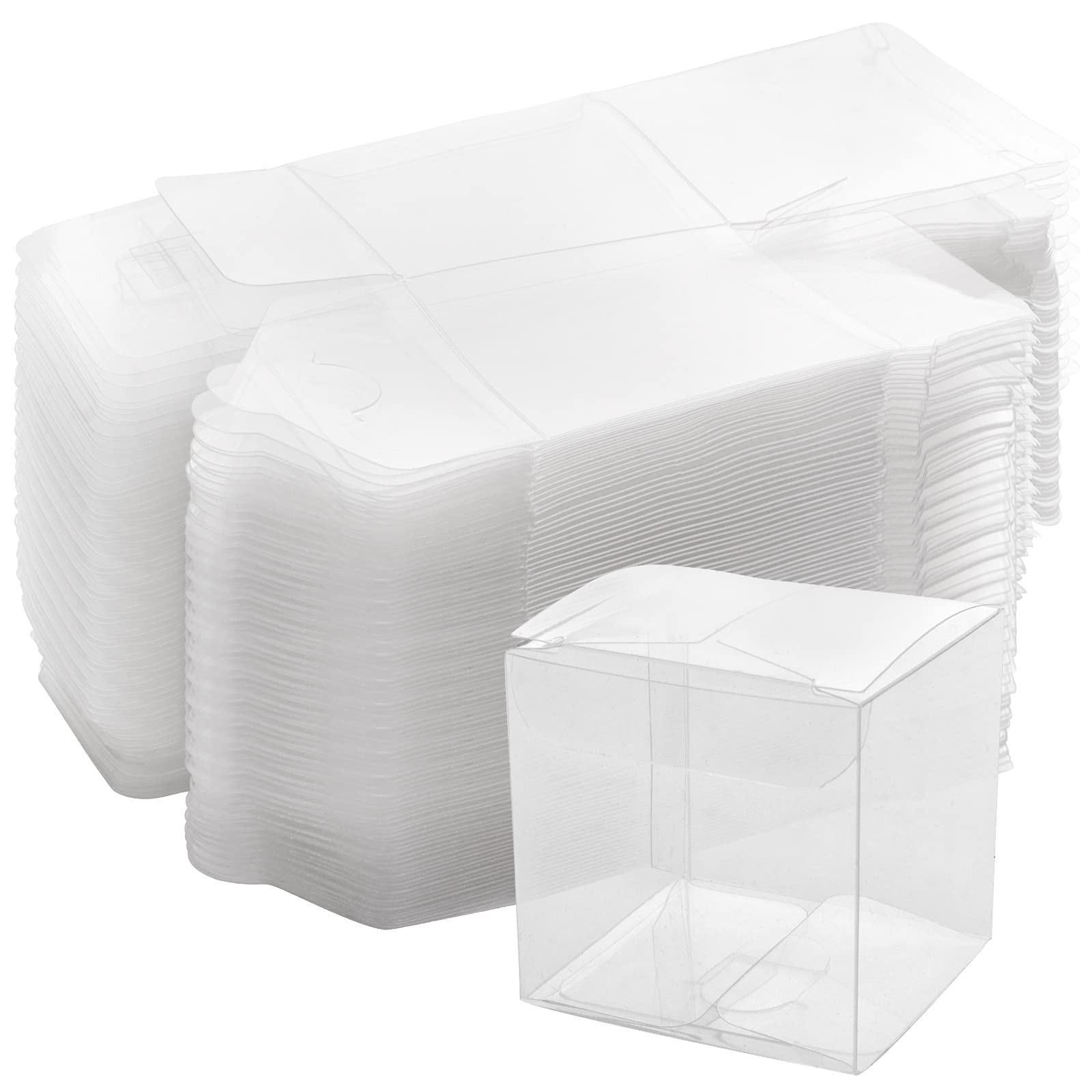 Photo 1 of SEUNMUK 200 PCS 2 x 2 x 2 Inches Clear Plastic Gift Boxes, Clear Boxes For Favors, Transparent Gift Box for Wedding, Party and Baby Shower Favors, Thanksgiving and Christmas