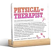 Physical Therapist Gifts for Women Men, Physical Therapy Gifts, Physical Therapist Definition Decorative Acrylic Desk Sign Plaque 4 x 4 Inches