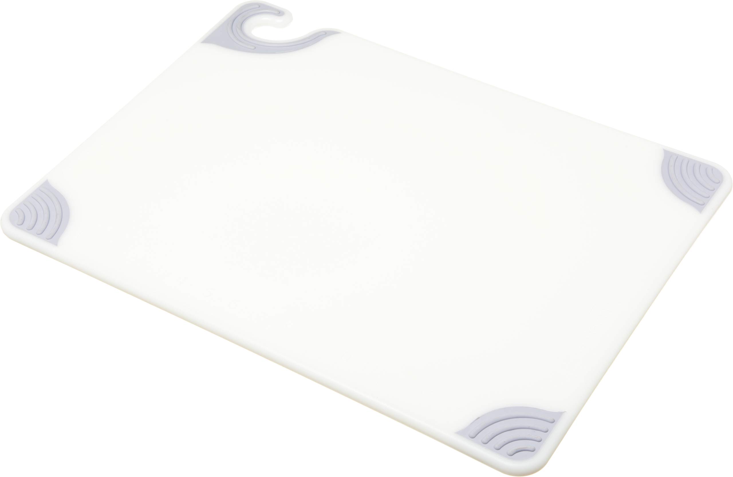 San Jamar CBG152012 Saf-T-Grip Co-Polymer Standard Size Cutting Board, 20" Length x 15" Width x 1/2" Thick, White — image 1