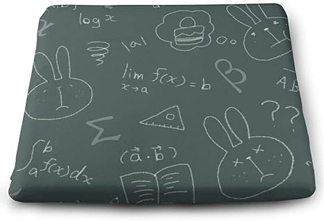 Amazon 数学 兎イラスト 公式 座布団 ざぶとん クッション 低反発座面クッション 椅子 座り心地いい オフィス 車用 自宅用 お尻に優しい 在宅勤務 通気性抜群 圧力分散 洗える おしゃれ かわいい 四季通用 ラグ カーテン ファブリック オンライン通販