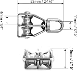 QWORK M15 Double Pulley Block 304 Stainless Steel 2PCS for Block and Tackle view 6