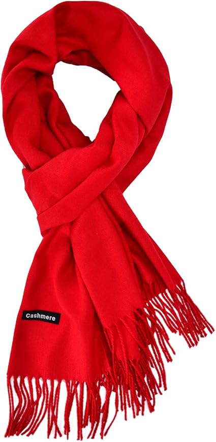 Joppuer Weihnachtsschal Mit Merry Christmas Motiv - Weicher Schal Mit Quasten