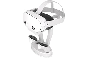 DigiCharge VR Headset Stand for Oculus Meta Quest 3S / Quest 3 / Quest 2 / Quest/PS VR Display Mount Station for Headset and Touch Controllers, VR Storage Holder Stand with Base for Controllers