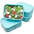 4 Pack 6 Cup Silicone Freezer Trays with Lid, Soup Freezing Containers, Silicone Freezer Mold for Meal Prepping Soups Sauces
