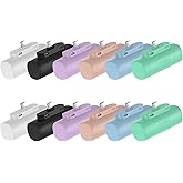 Miady 12-Pack Mini Portable Charger Built-in USB C Connector Power Bank | 5000mAh丨Lightweight丨for Backpack Travel丨Compatible with iPhone 18 17 16 Galaxy Android丨Smaller丨Flight-Safe丨18Wh丨6 colors