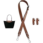 jiesinlov Cowhide Bags Straps Replacement Adjustable Crossbody Shoulder Strap Conversion Kit Fit for Le Pliage Small(Brown-Silver)