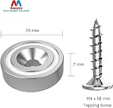 Magnetpro 12x 25LB Force Pot Magnets 20x7mm Countersunk Hole Steel Capsule view 4