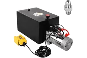 LFGUD 20 Quart Hydraulic Pump 3200PSI Hydraulic Power Unit Single Acting Metal Reservoir Dump Trailer Pump 12V DC Hydraulic Power Pump with Control Remote for Car Lifting Forklifts Lifting Platforms