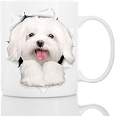 Funny Maltese Dog Mug - Ceramic Funny Coffee Mug - Perfect Dog Lover Gift - Cute Novelty Coffee Mug Present - Great Birthday or Christmas Surprise for Friend or Coworker, Men and Women (11oz)