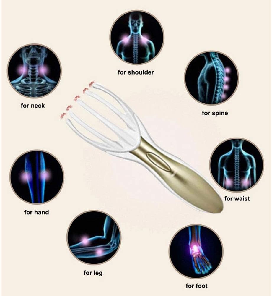 Tezam Electric Head Massager Neck Massage Octopus Scalp Stress Relax Spa Therapy Healing, Soft Resin Finger Gripper Claw Electronic Head Spa Vibration Scalp Massage Tool: Health & Personal Care
