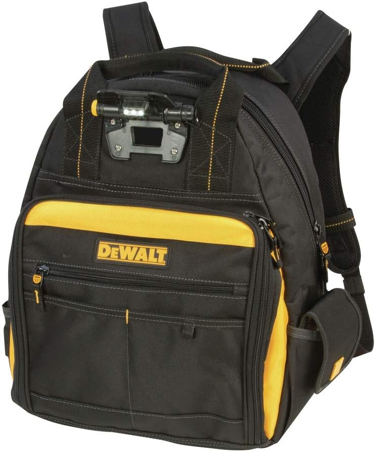 DEWALT DGL523 Lighted Tool Backpack Bag 57 Pockets Heavy Duty Storage