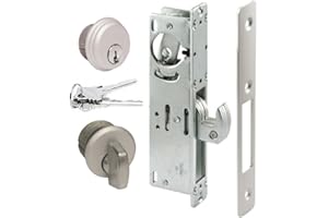 Pacific Doorware Keyed Hookbolt Set (Turnknob, Aluminum Silver, 1-1/8" Backset)