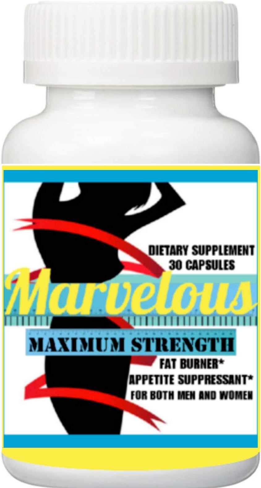 1 Bottle (30 Capsules) Marvelous Slimming Maximum Strength Weight Loss Supplement.