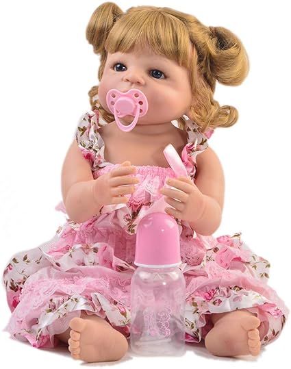 Amazon De Asdad Volle Vinyl Silikon Reborn Babypuppe Blondes Haar Madchen Reborn Babys Lebendig