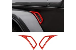 JeCar Fender Air Vent Trim Exterior Trim Accessories Compatible with Jeep Wrangler 2018-2023 JL JLU & Gladiator JT, Red