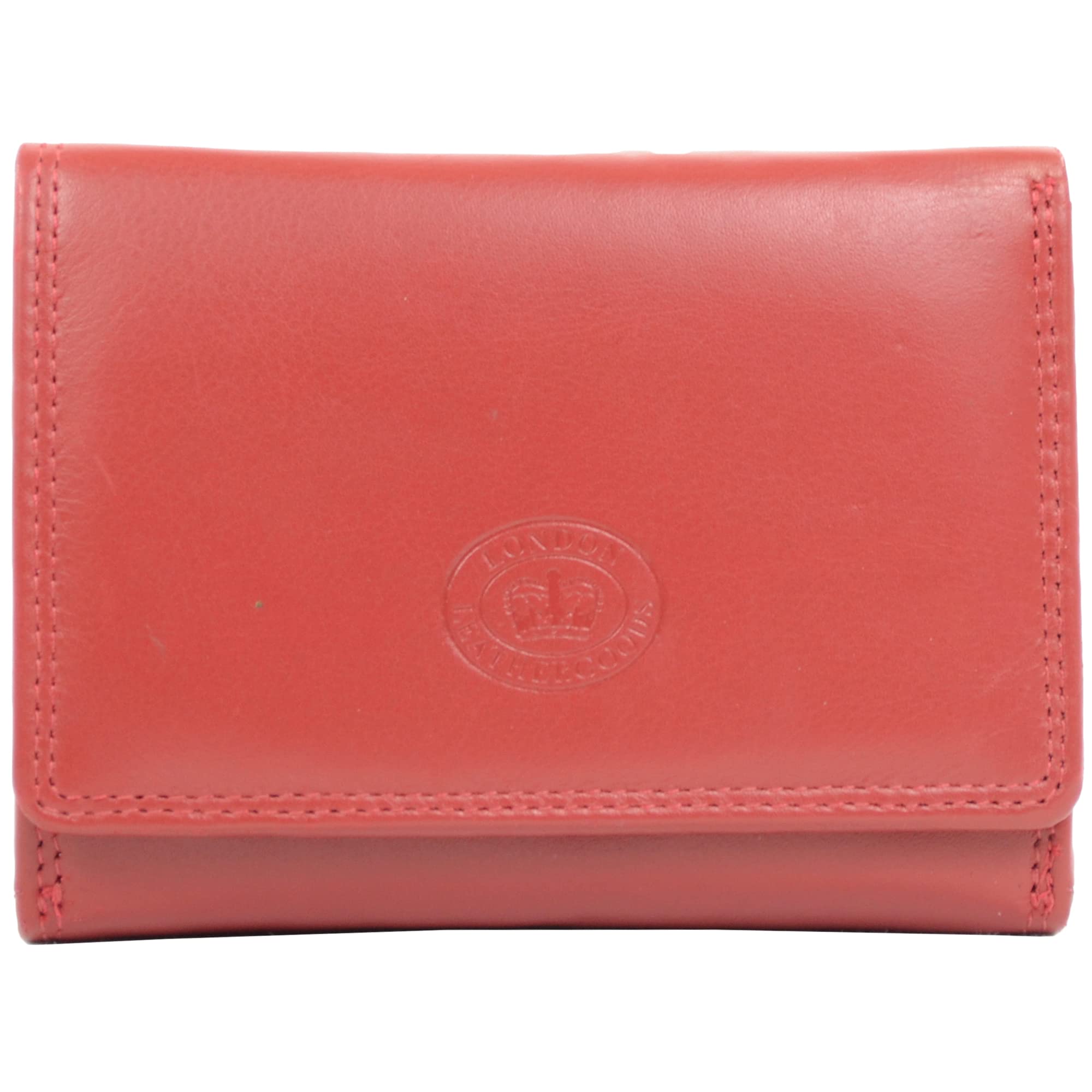 Ladies/Womens Soft Leather Handy Purse with Multiple Features - Red