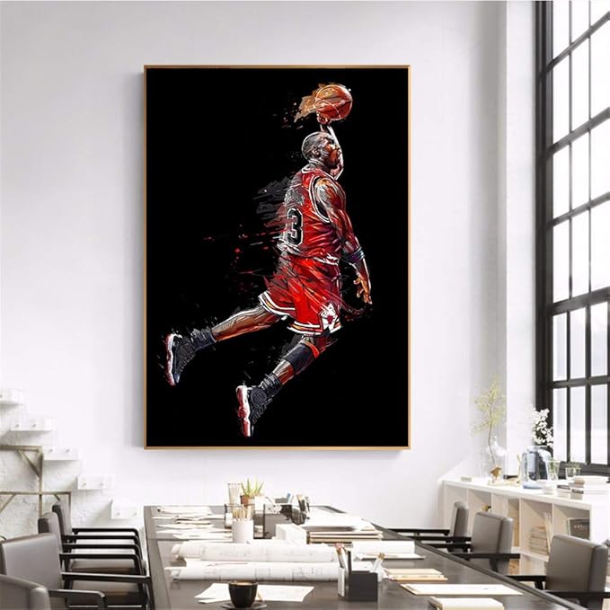 zxianc Arte Abstracto Pintura Michael Jordan Poster Vuelo Dunk