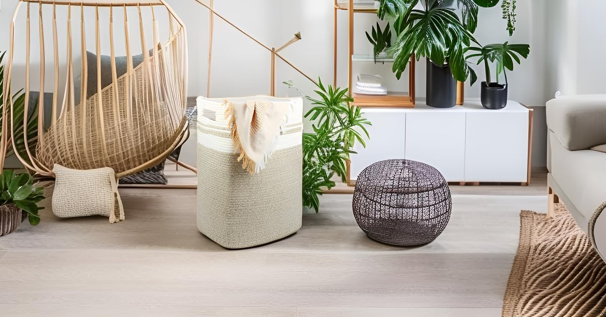 Casaphoria Laundry Hamper Laundry Basket Laundry Bin Blanket Basket,Storage Basket for Pillows,Hampers for Bedroom,Woven Basket,Baskets for Storage Baskets for Organizing-16x13x22in-Light Brown