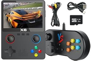 UGTENVERSI Handheld Retro Game Console with 32G TF Card ,Preloaded 10,000+ Games, Retro Gaming Console Supported 11 Emulators 3.5-inch IPS OCA Full Lamination Colour Screen (Black with Handle)