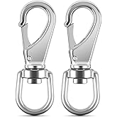 PACETAP Flag Clips for Flagpole Stainless Steel 3.5 Inch Swivel Eye Snap Hooks-Heavy Duty Flag Pole Hardware- Marine Grade Large Bolt Snap for Diving, Boat Rope, Dog Leash, Swings