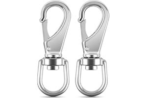 PACETAP Flag Clips for Flagpole Stainless Steel 3.5 Inch Swivel Eye Snap Hooks-Heavy Duty Flag Pole Hardware- Marine Grade Large Bolt Snap for Diving, Boat Rope, Dog Leash, Swings