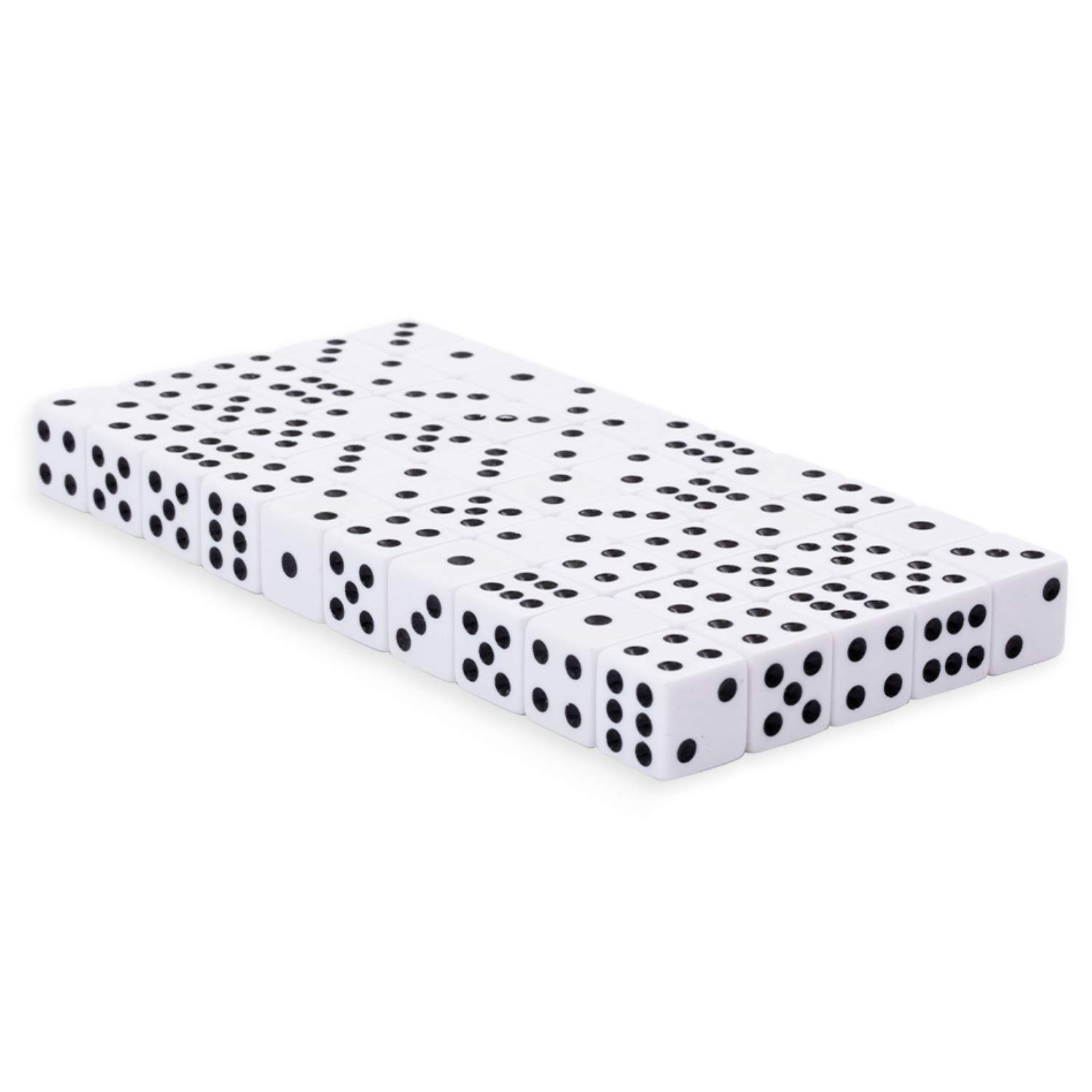 Regal Games Dice Set 6 Sided - Playing White 16mm Set of Dice - Square Dice for Classroom or Family Game Night - 50 Dice