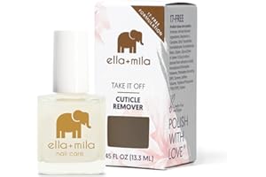 ella+mila Nail Care Cuticle Remover Treatment - Hydrating Nail Cuticle Remover & Cuticle Softener - Enhanced with Glycerin & Jojoba Oil (Take It Off - 0.45 fl oz)