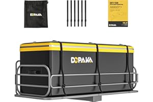 DOPAKA Hitch Cargo Carrier Bag 100% Waterproof Hitch 18.2 Cubic Feet 58.5" x 22" x 25" Hitch Cargo Bag Include 6 Reinforced Straps for Truck Pickup All Vehicle with Storage Bag