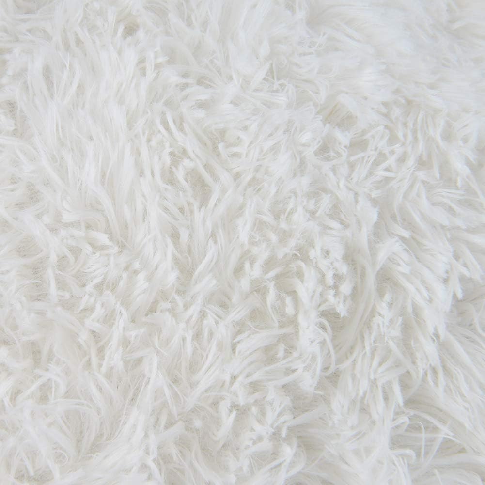 NordECO HOME Luxury Soft Faux Fur Fleece Cushion Cover Pillowcase Decorative Throw Pillows Covers, No Pillow Insert, 18" x 18" Inch, White, 2 Pack: Home & Kitchen