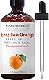 Majestic Pure Brazilian Orange Essential Oil, Pure and Natural with Therapeutic Grade, Premium Quality Brazilian Orange Oil, 4 fl. oz