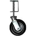 Shepherd Hardware 8734 Heavy Duty Flat Free Spring Gate Caster with Universal Mount, 8-Inch Wheel, 220-lb Load Capacity, Black