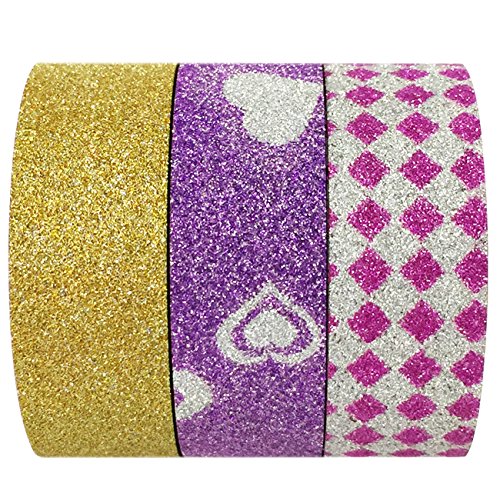 Wrapables Princess Party Washi Masking Tape, 5m by 15mm, Set of 3