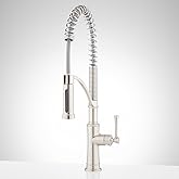 Signature Hardware 948322 Beasley 1.8 GPM Single Hole Pre Rinse Pull Down Kitchen Faucet - Stainless Steel